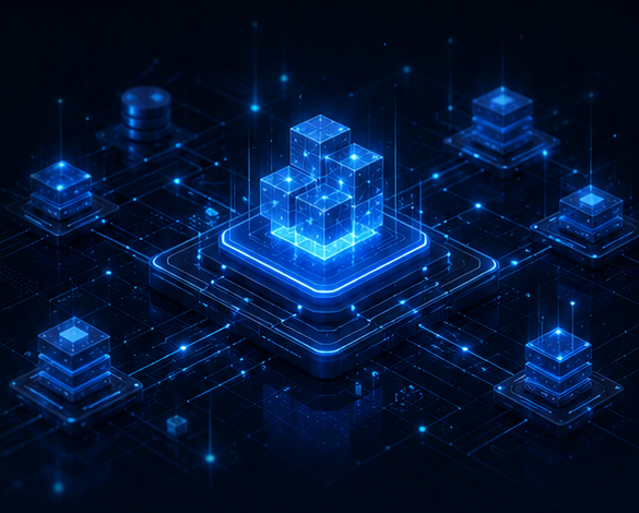 Abstract AI compute infrastructure visualization